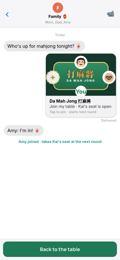 Inviting a friend in Messages